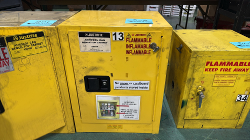 Justrite 24 Can Aerosol Can Bench Cabinet