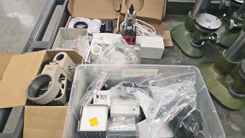 Box of Misc. Microscope Parts and Supplies
