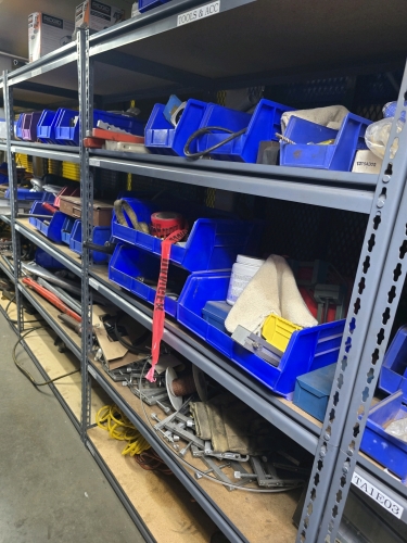 (2) Sections of Shelving and Misc. Contents - Tools, Parts, etc.