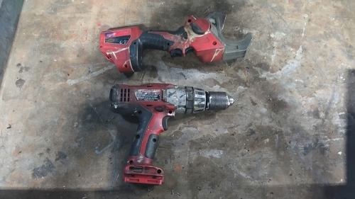 Misc. Lot of Cordless Milwaukee Tools - 1/2" Hammer Drill and PVC Shear