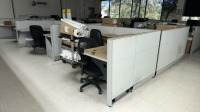 LOT MODULAR WORK STATIONS AND OFFICE CHAIRS, (2) 6-PERSON , (1) 1-PERSON, AND (8) OFFICE CHAIRS