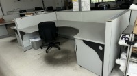 LOT MODULAR WORK STATIONS AND OFFICE CHAIRS, (2) 6-PERSON , (1) 1-PERSON, AND (8) OFFICE CHAIRS - 2