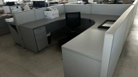 LOT MODULAR WORK STATIONS AND OFFICE CHAIRS, (2) 6-PERSON , (1) 1-PERSON, AND (8) OFFICE CHAIRS - 4