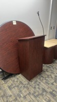 LOT (2) 60" ROUND TABLES AND PODIUM - 3