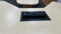 LOT 112" L TRIANGLE SHAPE CONFERENCE TABLE WITH 98" L CREDENZA AND 84" L PODIUM - 4