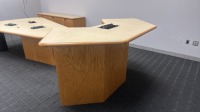 LOT 112" L TRIANGLE SHAPE CONFERENCE TABLE WITH 98" L CREDENZA AND 84" L PODIUM - 5