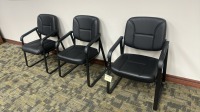 LOT (3) BLACK SIDE CHAIRS
