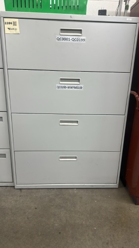 LOT (4) HON GRAY 4-DRW LATERAL FILES