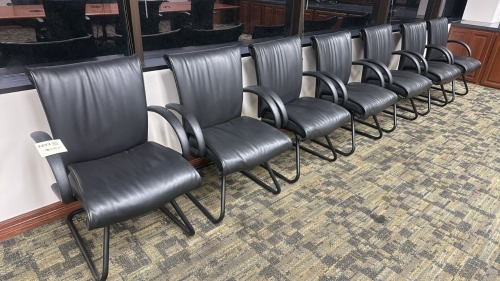 LOT (7) BLACK SIDE CHAIRS