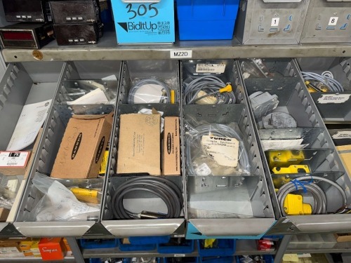 CONTENTS OF BINS, POWER SUPPLY&rsquo;S, SENSORS, CORD SETS, CONNECTORS AND ASSORTED HARDWARE