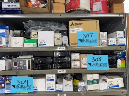 LOT OF ASSORTED DOOR SWITCHES, INVERTER, POWER SUPPLY&rsquo;S, COUNTERS, TIMERS