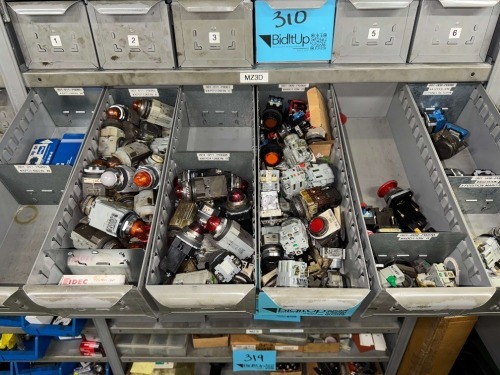 CONTENTS OF BINS, PUSH/PULL OPERATORS, PILOT LIGHTS