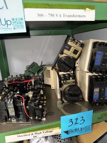 LOT OF HIGH VOLTAGE BREAKERS AND MOTORS