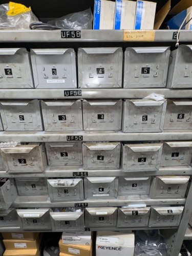 LOT 10 SHELVES OF ASSORTED PROXIMITY SENSORS, SPEED CONTROLLERS, FLOW SWITCHES, SENSOR CONTROLLERS, COUNTERS, BANNER SENSORS ETC.