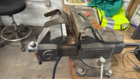 WOK TABLE WITH CRAFTSMAN 6 1/2&rdquo; VISE, AND CRAFTSMAN TOOL BOX AS A LEG - 2