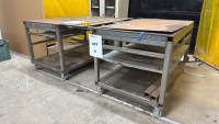 HEAVY DUTY CUSTOM ROLLING WELDING TABLES WITH PERFORATED SURFACE AND RAIL