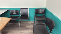 LOT (17) LUNCH ROOM TABLES AND (55) BLACK STACKING CHAIRS - 3