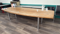 LOT (17) LUNCH ROOM TABLES AND (55) BLACK STACKING CHAIRS - 4