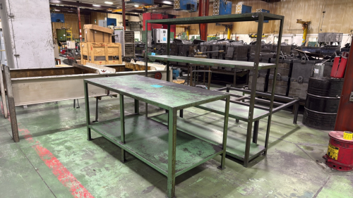 (1) metal shelf (1) metal bench