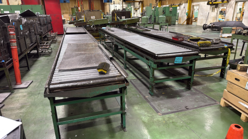 (3) long roller conveyor sections
