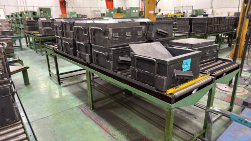(15) roller conveyors (72) metal ball cans