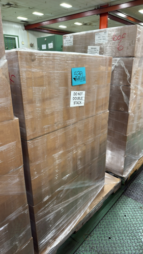 (5) pallets of ball boxes tops and bottoms