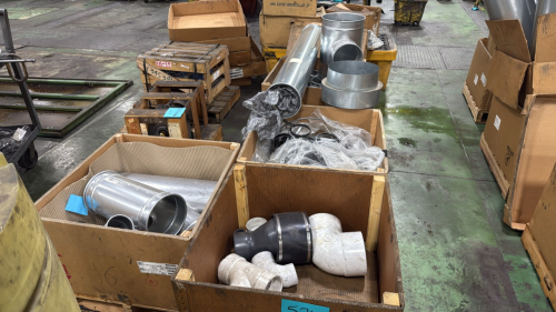 (4) PVC fittings, air duct pipping and clamps