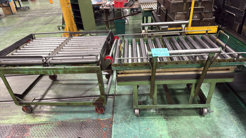 (2) Rolling Gravity Conveyer Rolling Racks