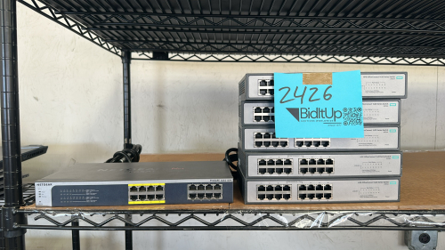 (5) HP HPE Office Connect 1420 Series Switch Model: JH016A And (1) Netgear Pro Safe Model: JGS516PE