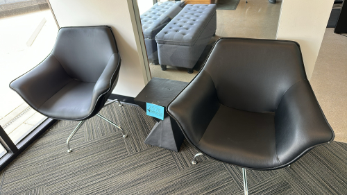 LOT OF (2) SIDE CHAIRS & (1) COFFEE TABLE