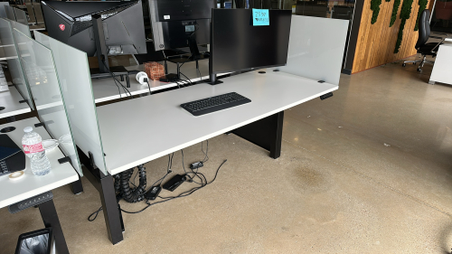 LOT OF (4) ADJUSTABLE HEIGHT DESKS APPROX: 72 x 30&rdquo;
