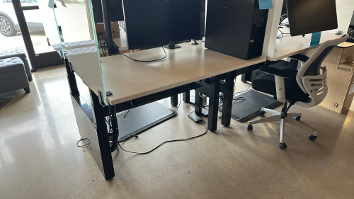 LOT OF (4) ADJUSTABLE HEIGHT DESKS APPROX: 48&rdquo; x 30&rdquo;