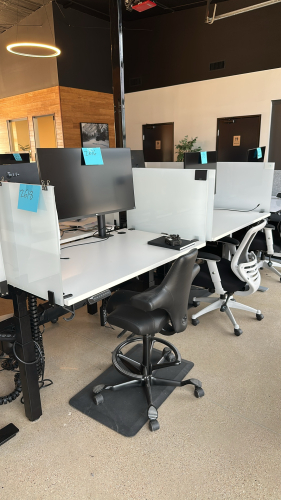 LOT OF (7) ADJUSTABLE HEIGHT DESKS APPROX: 48&rdquo; x 30&rdquo;