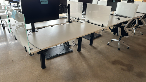 LOT OF (8) ADJUSTABLE HEIGHT DESKS APPROX: 72 x 30&rdquo;