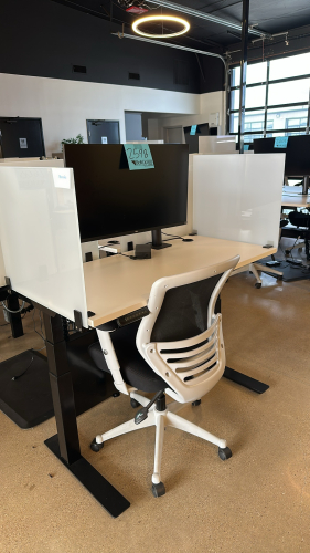 LOT OF (5) ADJUSTABLE HEIGHT DESKS APPROX: 48&rdquo; x 30&rdquo;