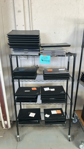 Lot Of Asstd Laptops For Parts W/ Rack