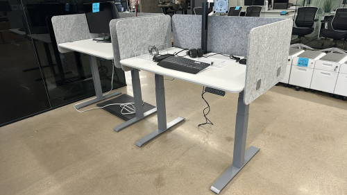 LOT OF (2) VARI ADJUSTABLE HEIGHT DESKS APPROX: 47&rdquo;x 29&rdquo;