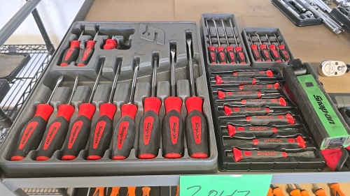 Snap-On Screwdriver Set, Pick Sets, Chisel Set, and Work Light