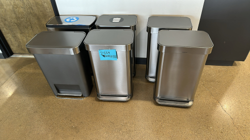 LOT OF (6) ASSTD TRASH CANS