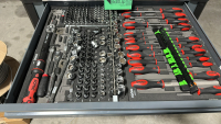 SONIC 8 DRAWER TOOL BOX WITH ASSTD TOOLS: SONIC SCREW DRIVERS, SOCKETS, WRENCHES (LOCK IS DRILLED IN) - 3