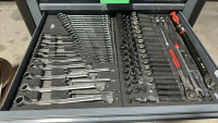 SONIC 8 DRAWER TOOL BOX WITH ASSTD TOOLS: SONIC SCREW DRIVERS, SOCKETS, WRENCHES (LOCK IS DRILLED IN) - 4