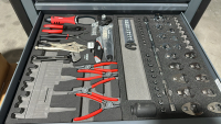 SONIC 8 DRAWER TOOL BOX WITH ASSTD TOOLS: SONIC SCREW DRIVERS, SOCKETS, WRENCHES (LOCK IS DRILLED IN) - 6