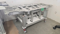 Custom Aluminum Extrusion Cart Machining Table w/ Stainless Steel Top, Hydraulic Implements, and Casters - 2