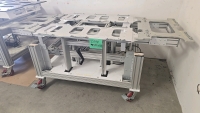 Custom Aluminum Extrusion Cart Machining Table w/ Stainless Steel Top, Hydraulic Implements, and Casters - 3