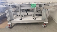 Custom Aluminum Extrusion Cart Machining Table w/ Stainless Steel Top, Hydraulic Implements, and Casters - 4