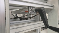Custom Aluminum Extrusion Cart Machining Table w/ Stainless Steel Top, Hydraulic Implements, and Casters - 8