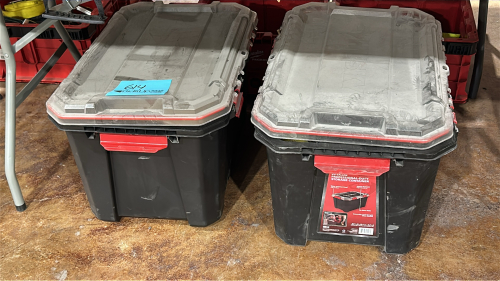 (2) Husky 20 Gallon Storage Containers W/ Content