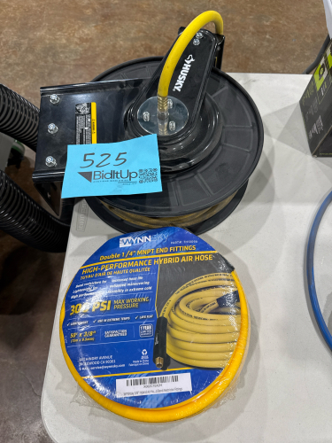 LOT OF (1) AIR HOSE REEL & (1) AIR HOSE & (1) Air Hose