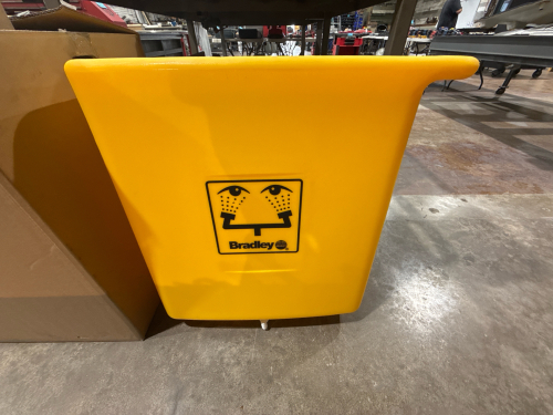 ULINE BRADLEY MOBILE ON SITE EYE WASH WASTE CART MODEL: H-6170 (New Unused)