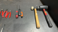 LOT OF ASSTD TOOLS: HAMMERS, MAC FILES, WRENCH, VISE GRIPS - 3
